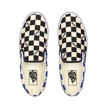 Damske Slip On Tenisky Vans Big Check Classic Čierne/Námornícka Modrá VA69ZWMHQ